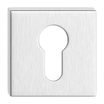 Dveřní kování Rozeta na vložku hranatá kartáčovaný chrom mat - komplet 2ks