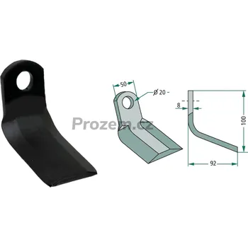 Mulčovací Y-nůž pro Cabe, 100/8/20 mm