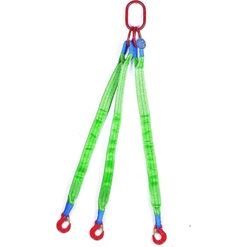 Upínací popruh Zvedací plochý pás třípramenný s okem a háky 4200kg HBG3-020-LHO, Délka pásu/smyčky 1,5 m