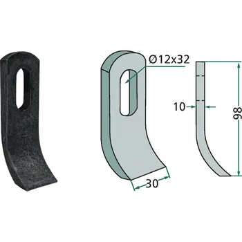Mulčovací nůž pro Herder, 95722002, 98/10/12x32 mm