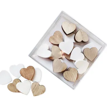 Zahradní dekorace Srdce přízdoba dřevo 24ks/2cm Mix (539653)