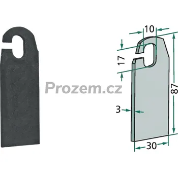 Vertikální nůž pro Amazone, 8356000, 87/3/10x17 mm