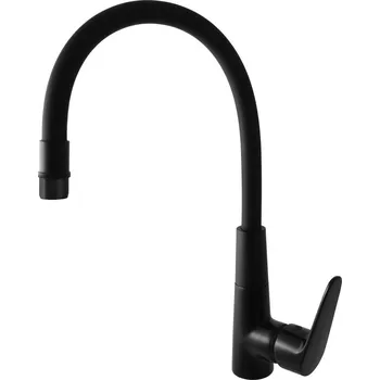 Amur Vodovodní baterie dřezová s flexibilním ramínkem, černá matná AM719.0/10CMAT