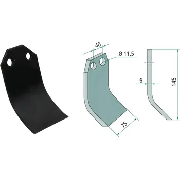 Mlátící nůž pro Ugeløse, UG7133, 145/6/11,5 mm