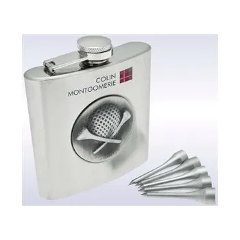 Placatka COLIN MONTGOMERIE Colin Montgomerie GOLFERS HIP FLASK SET, placatka do bagu
