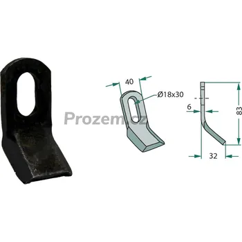 Mulčovací Y-nůž pro Howard, 83/6/18x30 mm