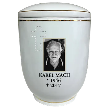 Smuteční dekorace Pohřební urna Diamant | fotografie | Swarovski | kříž