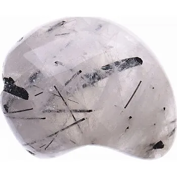 Křišťál s turmalínem tromlovaný L - cca 2,5 - 3 cm