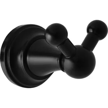 Držák na ručník Věšáček dvojitý Morava, černá matná MKA0102CMAT