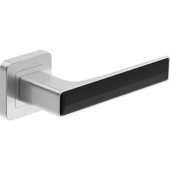 Dveřní kování Klika Deco - kartáčovaný nikl - dekor černý (komplet 2ks)