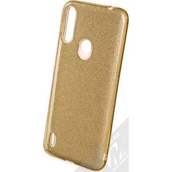 Pouzdro na mobilní telefon 1Mcz Shining TPU třpytivý ochranný kryt pro Motorola Moto E7 Power zlatá (gold)