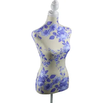 Krejčovská panna Aranžérská / krejčovská panna dámská modrý květ 124 (PM124)