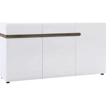 Komoda Komoda, bílá extra vysoký lesk HG/dub sonoma truflový, LYNATET 40