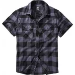 Košile Brandit Checkshirt halfsleeve černá-šedá - 3XL