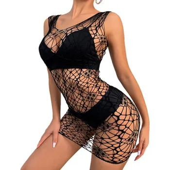 Dámská erotická košilka Pavoučí žena Barva: Černá