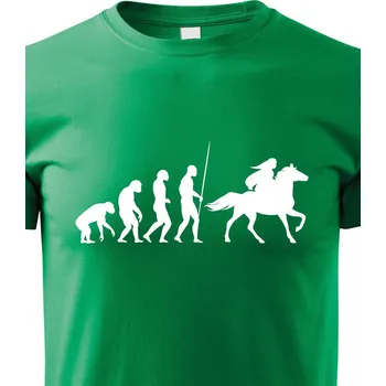Chlapecké tričko Dětské tričko Evoluce jezdkyně, Barva Zelená, Velikost 134 cm/8 roků, Canvas Dětské tričko Bezvatriko.cz 0872