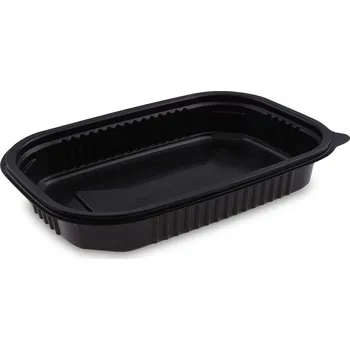 Menu mísa černá do mikrovlnné trouby 750ml, M 22x15x3,5cm (PP) 50ks