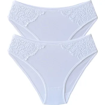 Kalhotky Numberoplus Dámské bavleně kalhotky Tiana - Bílé ( 2ks v balení ) Barva: Bílá, Velikost: XXL/XXXL
