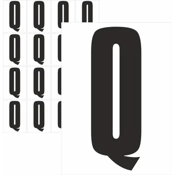 Samolepící etiketa Písmena samolepící černá Q samolepící vinylová fólie velikost znaku 95 mm