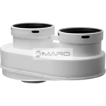 Kouřovod Regulus Adaptér ke kotli, PP, 60/100 mm, výstup 2x 80 mm, 12109