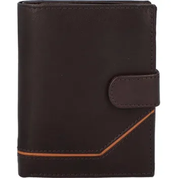 Peněženka Pánská kožená peněženka ušitá na výšku se zápinkou Prim, hnědá