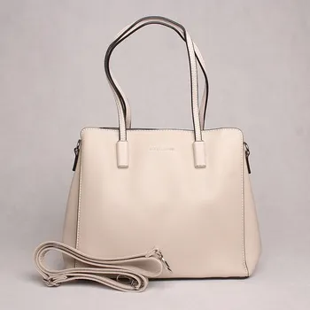 Kabelka Tříoddílová střední krémová kabelka do ruky David Jones CM6435A