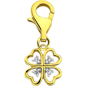 Přívěsek Přívěsek charms ze žlutého zlata s diamanty - 0,02 ct - ryzost 585 - 110.237