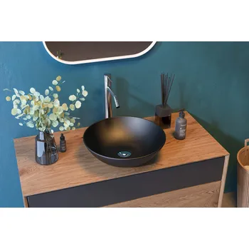 Umyvadlo Aquatek NERO kruhové keramické umyvadlo 39x12x39 cm