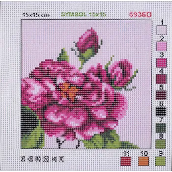 Stoklasa Vyšívací předloha 020860/1 fialová šípková růže 15 x 15 cm Vyšívací vzor Stoklasa Vyšívací předloha 020860/1 fialová šípková růže 15 x 15 cm