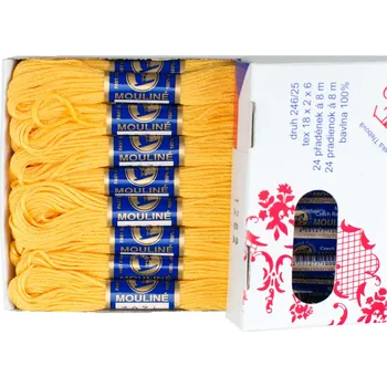 Příze Snový svět 1262 - Bavlněná vyšívací příze Mouline světle oranžová