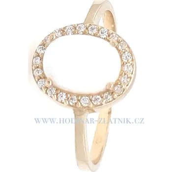 Souprava šperků dámský prsten ze žlutého zlata se zirkony a opálem OLI21010015210485