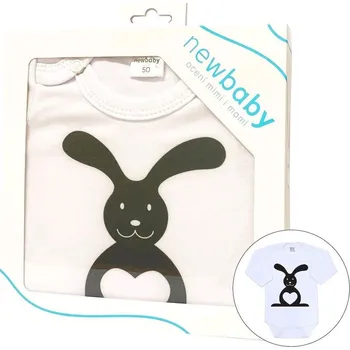 Kojenecký body Kojenecké body s dlouhým rukávem New Baby Zvířátko Zajíček - dárkové balení, vel. 86 (12-18m)