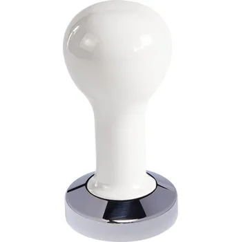 Buna café tamper, kov, bílý, 49 mm, nerez lesk, plochý