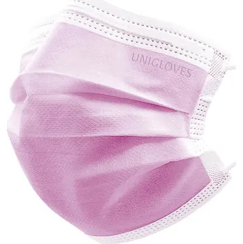 Vyšetřovací rukavice UNIGLOVES Růžové roušky Profil Plus, 50 ks Barva: růžová