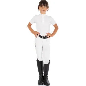 Jezdecké kalhoty EQUESTRO Rajtky Kasumi Equestro, s kolenními záplatami, dětské, bílé 28
