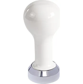 Buna café tamper, kov, bílý, 41 mm, nerez lesk, plochý