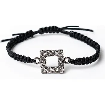 Náramek WUX Macramé kostička bílý krystal VELIKOST NÁRAMKU: Dětská.....14cm, BARVA PROVÁZKU: Modrá, PRŮMĚR PROVÁZKU: Ø 1mm