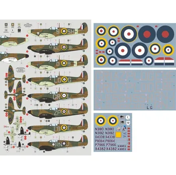 Plastikový model DK decals 1/32 Spitfire Mk.I/II Aces (8x camo)