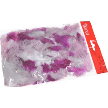 peří MIX 10 g - fuchsiová/růžová/bílá
