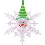 Vánoční okenní LED vločka TORO 10cm sněhulák