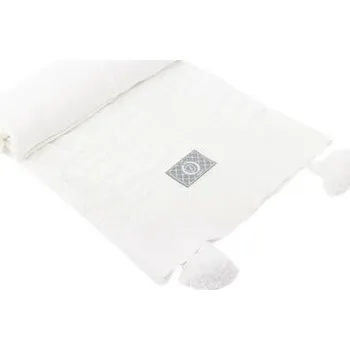 Dětská deka pletená dětská deka s bambusem smetanová velikost 100x80