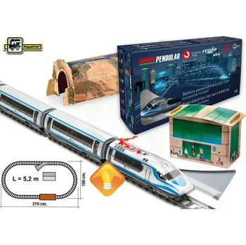 Vláček a vláčkodráha Pequetren vysokorychlostní vlak Renfe Ave s horským tunelem a stanicí II