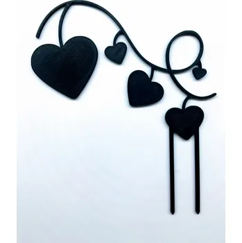 Dortová svíčka Valentýnský zápich #08 (bílá, černá, červená, zlatá)