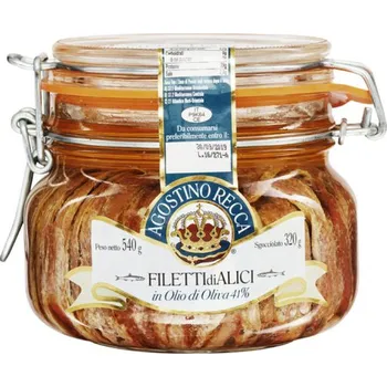 konzervovaná ryba Agostino Recca Ančovičky v olivovém oleji 540g