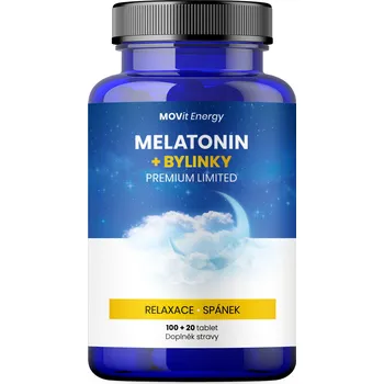 Přípravek na podporu paměti a spánku MOVit Energy Melatonin + bylinky Premium Limited 120 tbl.