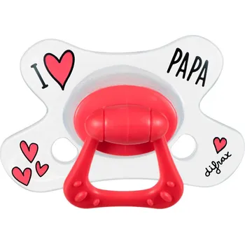 dudlíky Difrax Dudlík Natural I Love Papa 6+