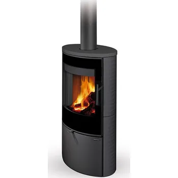 Krbová kamna ROMOTOP SONE G 01 keramika steel 58507 - keramická krbová kamna s reliéfem a designovým sklem