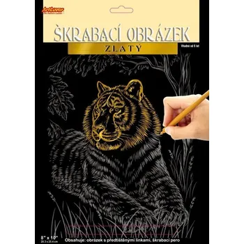 Dětské zboží ARTLOVER Škrabací obrázek (zlatý) - Tygr