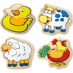 SMALL FOOT Dřevěné vkládací puzzle Farma 4v1