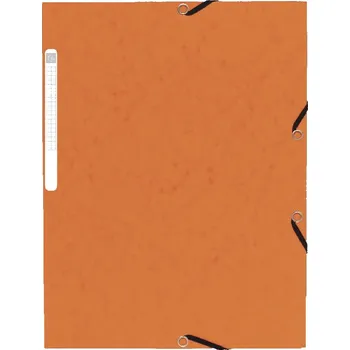 Archivační box Spisové desky Exacompta s gumičkou a štítkem, A4 maxi, prešpán, oranžová